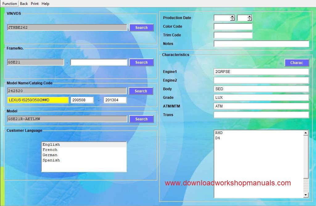 Lexus EPC parts catalogue Download